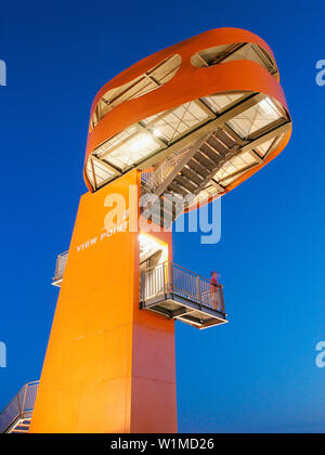 HafenCity view point la nuit, Hambourg, Allemagne Banque D'Images