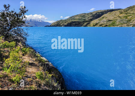 'Lake Lago General Carrera près de Puerto Guadal, Carretera Austral, Región Aysén, la Patagonie, les Andes, au Chili, en Amérique du Sud ;' Banque D'Images