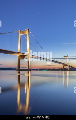 Nouveau pont du Petit Belt Bridge sur la Petite Ceinture entre presqu'île de Jutland et de Fionie, Middelfart, îles de la mer du sud du Danemark, Danemark du Sud, Banque D'Images