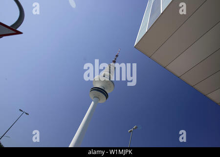 Tour de télévision, près de Hamburg-Messe, près d'affaires du commerce de Hambourg, l'une des villes monument, Heinrich-Hertz-Tour, 279,9m, Hambourg Banque D'Images