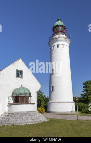 Leuchtturm Stevns Fyr près de Stevns Klint, Højerup, Store Heddinge, presqu'île de Stevns, la Nouvelle-Zélande, la Scandinavie, le Danemark, le nord de l'Europe Banque D'Images