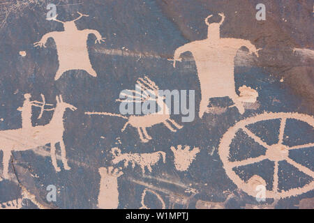 Newspaper Rock State Monument Historique, Petroglyphen, Utah, USA Banque D'Images