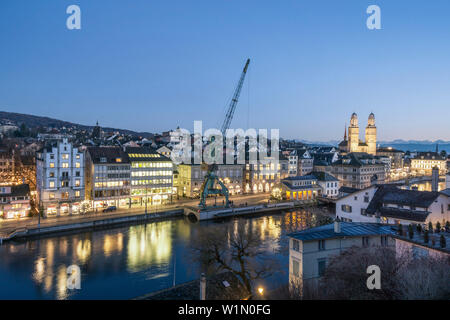 Rive-de-Larche, grue Dock de Rostock à Zurich, Zurich l'exposition Maritim Transit , Zurich, Suisse Banque D'Images