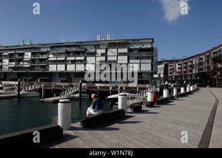 Walsh Bay, pier apartments, boutiques, restaurants, capitale de l'état de New South Wales, Sydney, Australie Banque D'Images