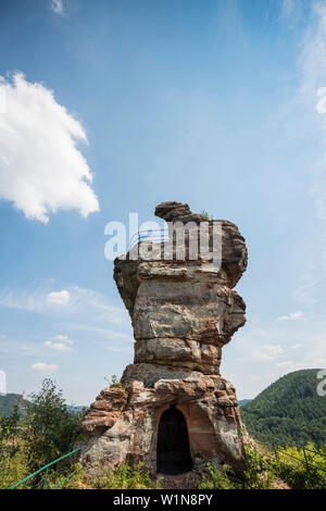 Burg Château Drachenfels, Forêt du Palatinat, Rhénanie-Palatinat, Allemagne Banque D'Images