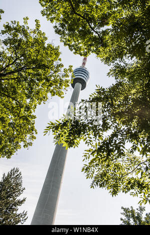 Tour de télévision de Stuttgart, Bade-Wurtemberg, Allemagne du Sud, Allemagne Banque D'Images