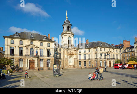 Place de la Mairieand Villeat, hôtel de Rennes, departement Ille-et-Vilaine, Bretagne, France, Europe Banque D'Images