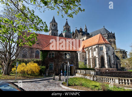 La Cathédrale de Magdebourg au soleil, Magdebourg, Saxe-Anhalt, Allemagne, Europe Banque D'Images