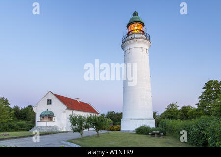 Leuchtturm Stevns Fyr près de Stevns Klint, Højerup, Store Heddinge, presqu'île de Stevns, la Nouvelle-Zélande, la Scandinavie, le Danemark, le nord de l'Europe Banque D'Images