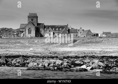 Abbaye sur Iona, au large de l'île de Mull, dans les Hébrides intérieures écossaises. Banque D'Images