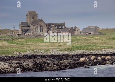 Abbaye sur Iona, au large de l'île de Mull, dans les Hébrides intérieures écossaises. Banque D'Images