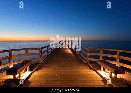 Pier à Heiligendamm, mer Baltique, Schleswig-Holstein, Allemagne Banque D'Images