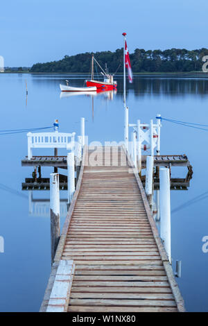 Jetée par la mer Baltique, l'île de Fionie, Brunshuse, îles de la mer du sud du Danemark, Danemark du Sud, Danemark, Scandinavie, dans le Nord de l'Europe Banque D'Images