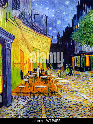 Vincent Van Gogh, café terrasse la nuit, peinture, 1888 Banque D'Images