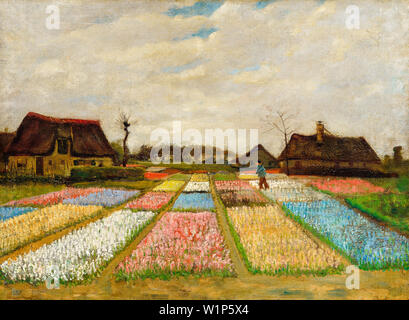 Vincent Van Gogh, lits de fleurs en Hollande, champs d'bulbes, peinture de paysage à l'huile sur toile, 1883 Banque D'Images