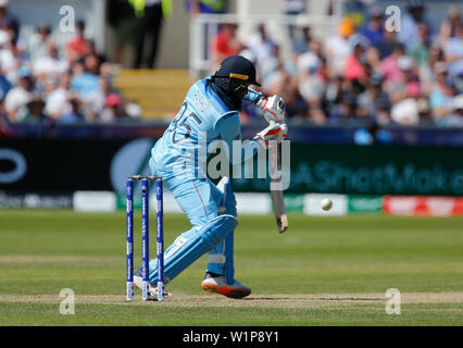 Unis Riverside, Chester-le-Street, Durham, Royaume-Uni. 3 juillet, 2019. Coupe du Monde de Cricket ICC, l'Angleterre contre la Nouvelle-Zélande ; Adil Rashid de l'Angleterre à la batte : Action Crédit Plus Sport/Alamy Live News Banque D'Images