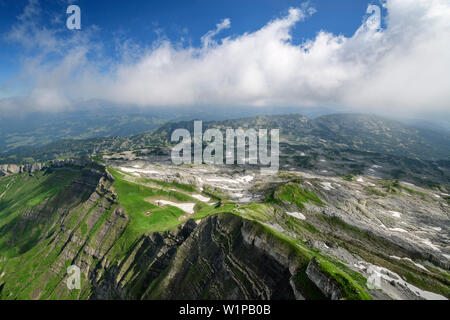 Vue vers Gottesackerplateau plateau de Hoher Ifen, Hoher Ifen, Alpes, vallée de l'Allgaeu Walsertal, Vorarlberg, Autriche Banque D'Images