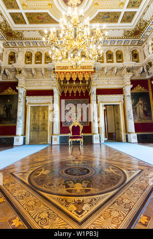 Le château de Schwerin, musée du château, salle du trône, capitale provinciale, les lacs de Mecklenburg, Schleswig-Holstein, Allemagne, Europe Banque D'Images