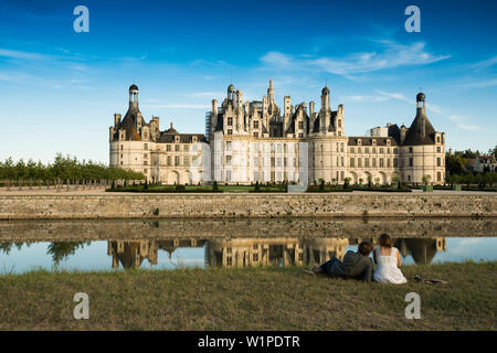 Château de Chambord, façade nord, UNESCO World Heritage Site, Chambord, Loire, Loire et Cher, région Centre, France Banque D'Images