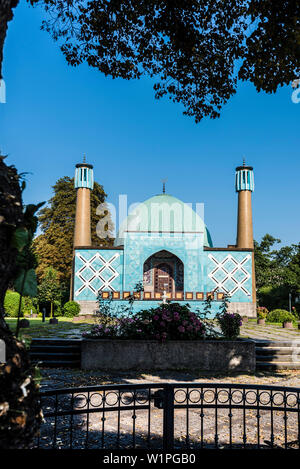 La mosquée du centre islamique d'Hambourg au lac Aussenalster, Hambourg, Allemagne Banque D'Images