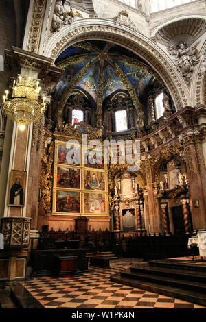 Valencia, Espagne - intérieur de l'église dans la cathédrale Banque D'Images