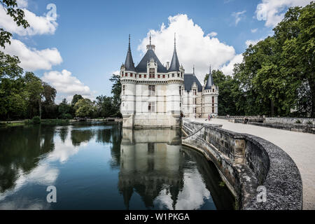 Chateau d'Azay-le-Rideau, château Renaissance, Loire, patrimoine mondial de l'UNESCO, Département Indre-et-Loire, France Banque D'Images