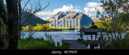 Lac à Glenorchy, Otago, île du Sud, Nouvelle-Zélande, Océanie Banque D'Images