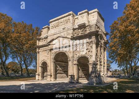 Arc de triomphe romain, classé au Patrimoine Mondial de l'Unesco, Orange, Vaucluse, Provence, Provence-Alpes-Côte d'Azur, France Banque D'Images