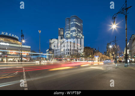 Illumination de Noël, Kurfuerstendamm, Kuhdamm, Café Kranzler, le haut de la tour ouest, Waldorf Astoria Berlin Banque D'Images