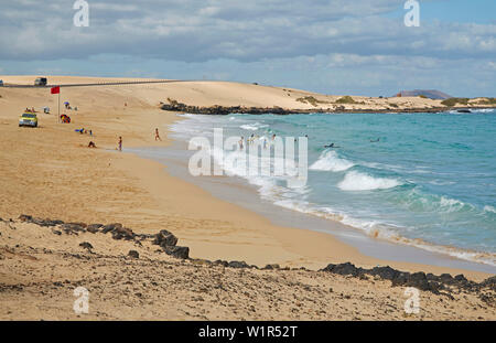 El Jable, Parque Natural de las Dunas de Corralejo, Fuerteventura, Playa del Moro, Canaries, Islas Canarias, Océan Atlantique, l'Espagne, Europe Banque D'Images