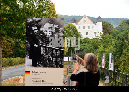 Jagt castle de Schwarzbourg dans la vallée de la Schwarza, Thuringe woods, Thuringe, Allemagne, Eastgermany Banque D'Images