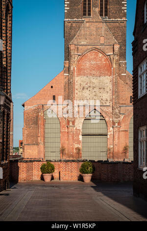 UNESCO World Heritage ville hanséatique de Wismar, l'église de Sainte Marie, Wismar, Schleswig-Holstein, Allemagne Banque D'Images