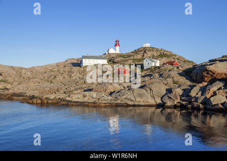 Leuchtturm Lindesnes fyr au Cap, Lidesnes Skagerak, Mer du Nord, Hordaland, Sorlandet, sud de la Norvège, Norvège, Scandinavie, dans le Nord de l'Europe, E Banque D'Images