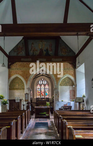 Intérieur de l'église de Saint-Nicolas, Steventon, berceau de Jane Austen, Hampshire, Angleterre Banque D'Images