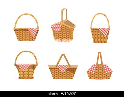 Ensemble d'entraver avec de la nourriture et la décoration nappe over white background vector illustration Illustration de Vecteur