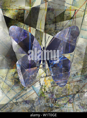 Papillon art abstrait moderne Banque D'Images