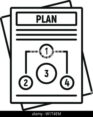 Plan de gestion de l'icône. Plan de gestion de l'icône Contour vectoriel pour le web design isolé sur fond blanc Illustration de Vecteur