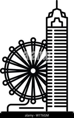 Grande roue de Taipei. Grande roue de Taipei aperçu l'icône vecteur pour la conception web isolé sur fond blanc Illustration de Vecteur