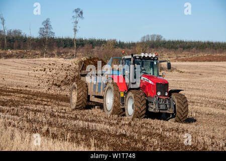 L'épandage de fumier de camion Banque D'Images