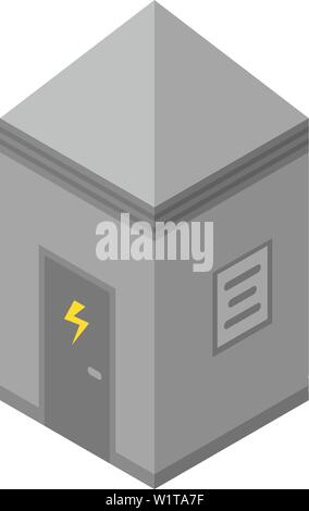 La station électrique, icône de style isométrique Illustration de Vecteur