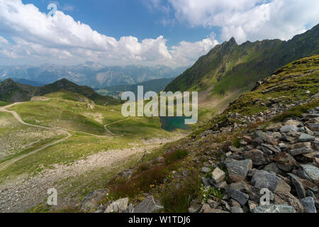 Lac Herzsee, Mt. Verwall, Hochjoch, Montafon, Bludenz, Vorarlberg, Autriche, Europe Banque D'Images