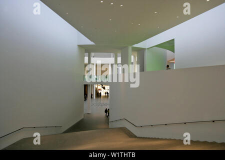 Escalier principal, Pinakothek der Moderne, Maxvorstadt, Munich, Haute-Bavière, Bavière, Allemagne Banque D'Images