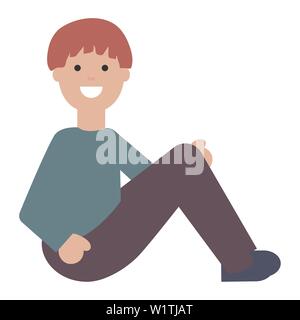 Heureux jeune homme assis character design illustration vectorielle Illustration de Vecteur