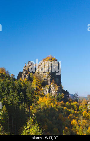 Bruchhauser Steine, près de Olsberg, sentier de randonnée Rothaarsteig, montagnes Rothaar, Sauerland, Rhénanie du Nord-Westphalie, Allemagne Banque D'Images