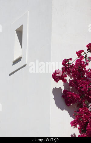 Détail d'une maison peinte en blanc Paleochora, au sud-ouest de la Crète, Grèce Banque D'Images