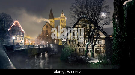 Vieille maison sur le Neckar, ESSLINGEN AM NECKAR, Allemagne, Europe Banque D'Images