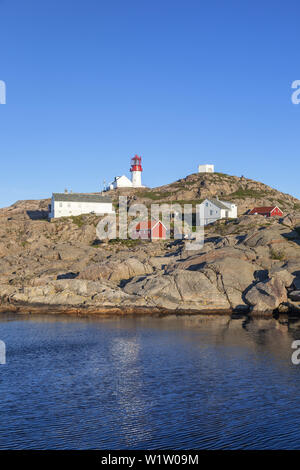 Leuchtturm Lindesnes fyr au Cap, Lidesnes Skagerak, Mer du Nord, Hordaland, Sorlandet, sud de la Norvège, Norvège, Scandinavie, dans le Nord de l'Europe, E Banque D'Images