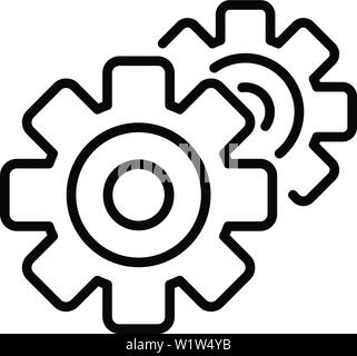Mécanisme d'engrenage, l'icône de style contour Illustration de Vecteur