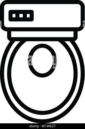 Vue de dessus l'icône de style du contour, toilettes Illustration de Vecteur