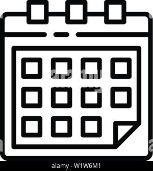 Calendrier de l'entreprise, l'icône de style contour Illustration de Vecteur